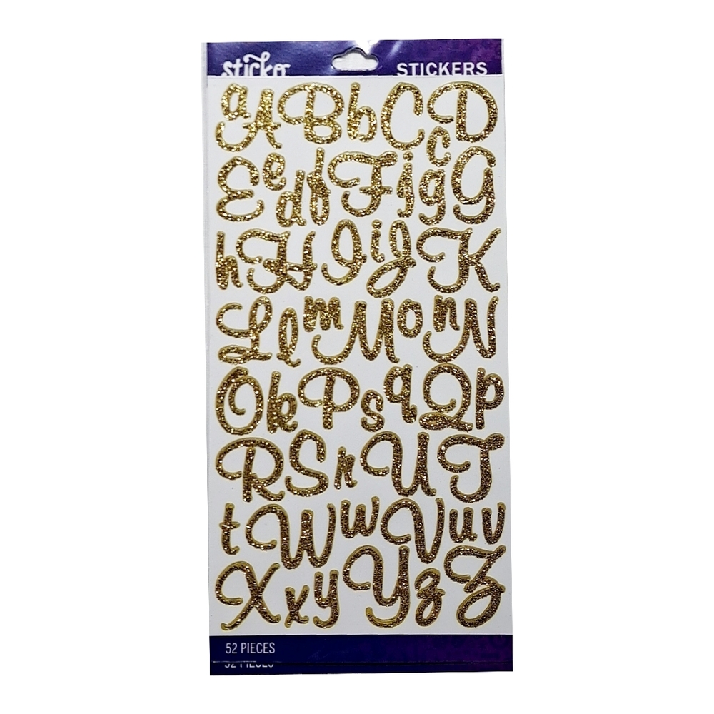🌲10/$20. Gold Glitter Alphabet Stickers (52 Pieces)